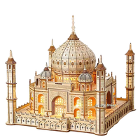 National Geographic Taj Mahal Puzzle 3D en Bois, Modèle d'Architecture Indienne, Jouet Éducatif, Kit de Modélisme, Cadeau Architectural pour Collectionneur