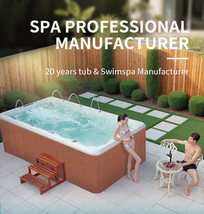 Luxury Freestanding Modern Outdoor Swim Spa with Speaker Waterfall Jet System Dual Zone Design for Hotel Use Fitness Relaxation - Product Image 6