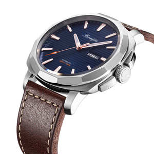 BOAIJIA automatique hommes montre de luxe chaîne motif cadran <span class=keywords><strong>Double</strong></span> Date 10ATM étanche saphir cristal 316L acier inoxydable - Product Image 2