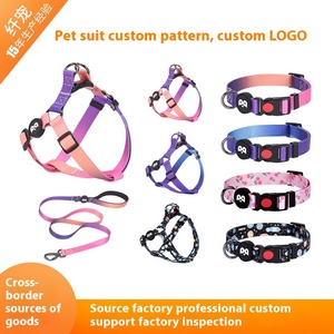 Custom OEM poliestere collare per cani solido imbottito petto indietro nastri di trazione piccolo cane di moda per animali domestici fornitura di Hot-Selling Dog - Product Image 3