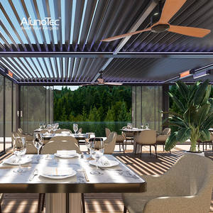 AlunoTec屋外プライバシースペース防水電気ガーデンガゼボ照明ルーフパーゴラ - Product Image 4