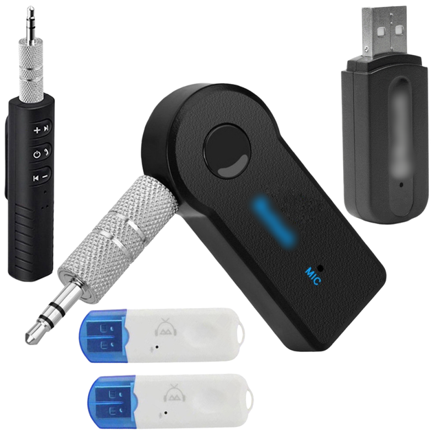 AU-X Car Mounted Blue.tooth Receiver 3.5mm Wireless 5.0 Blue.tooth Adapter USB Blue.tooth Audio Receiver Converter