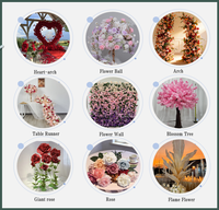 Zijden Rozen 3D Kunstbloemenwand voor Bruiloftdecoratie, op rol te hangen bloemenwand voor ceremonie achtergrond