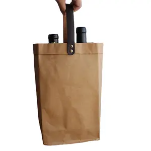 크래프트 종이 와인 가방 고급 휴대용 샴페인 와인 포장 핸드백 포장 상자 창조적 인 와인 선물