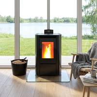 Poêle à granulés de bois KM0603A 6,5 kW EN16510 CE Rohs Wifi avec télécommande et verre résistant à la chaleur