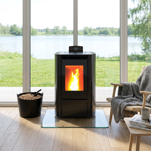 Poêle à granulés de bois KM0603A 6,5 kW EN16510 CE Rohs Wifi avec télécommande et verre résistant à la chaleur - Product Image 1