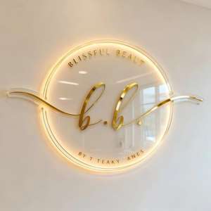 Enseigne lumineuse rétroéclairée pour salon de beauté, enseigne murale pour magasin, logo lumineux, publicité LED, enseigne en acrylique pour entreprise - Product Image 2