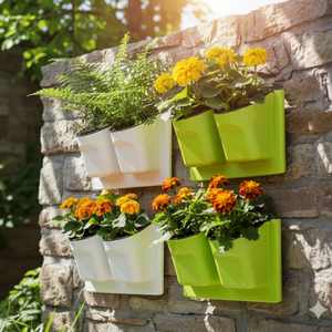 Maceta Vertical de Plástico para Jardín Interior y Exterior, de Doble Bolsillo, con Autorriego, para Flores y Hierbas - Product Image 2