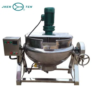 Stainless steel electrical mixing pressure vessel steam jacketed kettle with mixer jacket cooking kettle