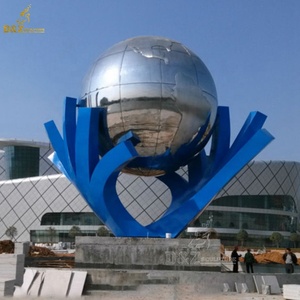 Escultura de globo terráqueo de acero inoxidable de metal amarillo personalizada, diseño de geografía urbana grande, hecho a mano, de cualquier tamaño - Product Image 6