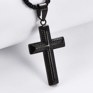Collar con Colgante de Cruz de Acero Inoxidable, Estilo Hip Hop, para Hombre, Resistente al Agua, Regalo de Joyería - Product Image 5