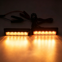 Barre lumineuse d'avertissement LED 6W ultra-lumineuse pour calandre, 12 modes stroboscopiques, boîtier en alliage d'aluminium, 5 couleurs, signal lumineux clignotant d'urgence pour camion
