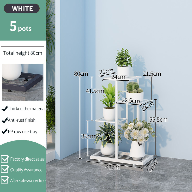 5 pots blancs
