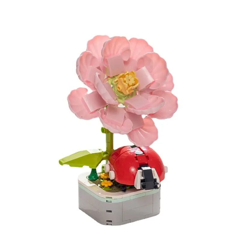 Shili Toy Flowers Potted Plants Building Block Insects Toy Bricks Educational Toys for Kids Gifts