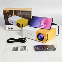 Mini projecteur LED portable YG300 WiFi 1080P avec fonction de mise en miroir d'écran, haut-parleur intégré, projecteur LCD pour cinéma maison et films en plein air pour enfants