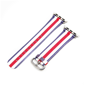 Pintado estampado rayas de banda de reloj de cuero genuino para <span class=keywords><strong>Apple</strong></span> <span class=keywords><strong>Watch</strong></span> Serie 6 5 para iWatch <span class=keywords><strong>38mm</strong></span> 40mm <span class=keywords><strong>pulsera</strong></span> correa - Product Image 5