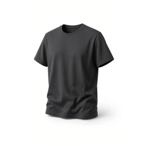 T-shirt en coton marron pour homme, manches courtes, col rond, coupe classique, décontracté, couleur unie, tricot jersey respirant, 230g, teint uni - Product Image 5