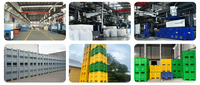 Conteneur de stockage agricole CNPLAST bleu/jaune, boîte ventilée robuste de qualité alimentaire, grande boîte en PEHD pour bonbons et déchets agricoles
