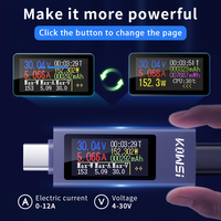 2024 Detector USB Voltímetro Amperímetro Probador USB Probador de corriente de voltaje Probador de capacidad de potencia