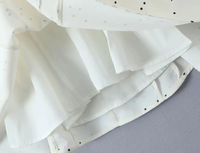 Robe Courte Femme Printemps-Automne à Col V et Taille Haute, Sans Manches, Dos Nu, Imprimé Pois de Haute Qualité