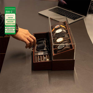 多機能クルミ時計ディスプレイ高級包装箱時計ケースカスタム木製引き出し時計収納ボックス - Product Image 1