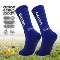 Chaussettes de football sportives respirantes, antibactériennes, antidérapantes, chaussettes de football tricotées, chaussettes de football à adhérence, logo personnalisable