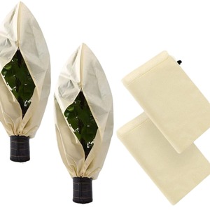 Fundas Protectoras de Invierno para Plantas Chengye, Tela No Tejida, Beige, Verde, Blanco, con Cordón y Cremallera, Protección Contra el Frío, Bolsas de Cultivo - Product Image 2