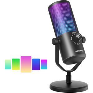 Microphone de jeu USB Neewer avec effet lumineux RVB, Plug & Play, fonctionnement silencieux et gain réglables en un <span class=keywords><strong>clic</strong></span>, CM24 - Product Image 1