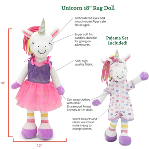1251 doux bébé chiffon poupées filles bébés mes premiers jouets en peluche gros démarreurs câlin câlin Animal copain licorne 18 pouces Loli poupées - Product Image 3
