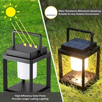 Lampe de table solaire LED, lanterne de chevet portable, lampe solaire alimentée par énergie solaire, commande tactile, lumières LED sans fil, lampes solaires d'extérieur, lampes solaires d'intérieur