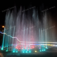 Fontaine d'eau musicale décorative pour piscine extérieure, programmable, avec lumières LED colorées sous-marines