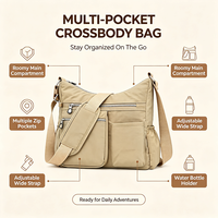 Sac bandoulière en nylon de qualité supérieure pour femme, sac à bandoulière personnalisé, sac de voyage
