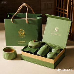 Tùy Chỉnh Sang Trọng Màu Xanh Lá Cây Trà Hộp Quà Tặng Miếng Bọt Biển Cứng Nhắc Grayboard Bao Bì Các Tông Cho Ấm Trà Cốc Trà Giấy Ống Vật Liệu Tái Chế - Product Image 4