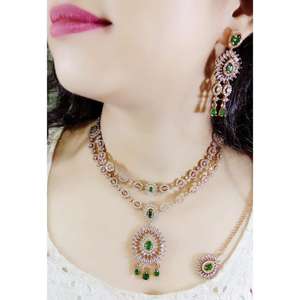 Premium Quality Bridal Indian <b>Jewellery</b> <b>Set</b> AD <b>Jewellery</b> Collection 2025 Luxurious Moissanite for Wedding Party Engagement Gift - Product Image 3