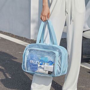 2024 Custom Logo Transparent Clear <b>Bath</b> Wash Fitness Travel <b>Portable</b> Makeup Bag Skincare Toiletry Bag Small Pvc Cosmetic Pouch - Product Image 4