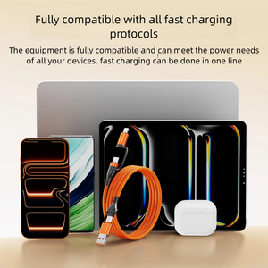 Câble de données magnétique rétractable 240W à charge rapide multi-protocoles 4-en-1 pour téléphone, tablette, ordinateur de bureau et voiture - Product Image 6