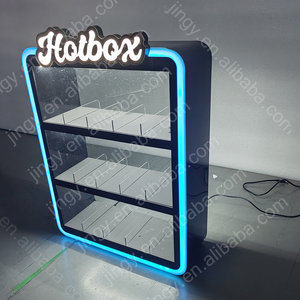 Modern RGB LED Lighted Acrylic Tobacco <strong>Cigarette</strong> <strong>Display</strong> Cabinet Custom Factory Design <strong>for</strong> Smoke Shop Counter <strong>Shelves</strong> &amp; Cabinets - Product Image 1
