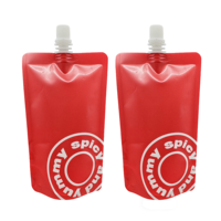 Bouteille d'eau pliable, durable, sans BPA, avec bec verseur, poche pour bouteille d'eau pliable, sac à eau pliable avec mousqueton pour les voyages