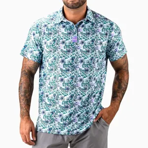 Golf kıyafeti yeni tasarım özel Polyester gömlek tasarım süblimasyon Golf desenler erkekler baskılı hızlı kuru Golf Polo gömlek