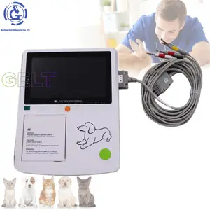 High performance large screen 12 channels portable veterinary ECG/EKG machine with printer