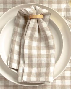 Khăn Ăn Tối Vải Lanh Kẻ Ca Rô Vải Lanh Kẻ Ca Rô Máy Bay Màu Tự Nhiên Thiết Kế Mới Chi Phí Cho Thuê Bàn Khách Sạn Vải Lanh Đám Cưới - Product Image 3