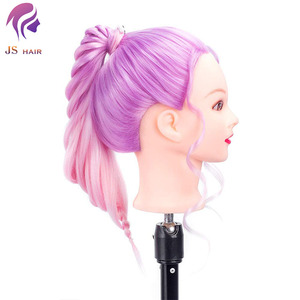Cabeza <span class=keywords><strong>de</strong></span> Maniquí <span class=keywords><strong>de</strong></span> <span class=keywords><strong>pelo</strong></span> sintético para práctica <span class=keywords><strong>de</strong></span> peluquería, Cabeza <span class=keywords><strong>de</strong></span> 24 pulgadas, color rosa - Product Image 2