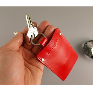 Creative genuine <b>leather</b> <b>keychain</b>, car key cover, key pouch gift, customizable logo. - Product Image 2