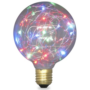 Lampe LED globe 2W E27 RGB G95, idéale pour l'ambiance et la décoration, avec effets de couleur et faible consommation énergétique. - Product Image 1