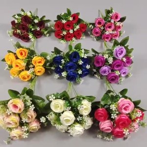 ช่อดอกไม้ประดิษฐ์เจ็ดหัวสำหรับทารกดอกไม้ช่อกุหลาบดอกไม้งานแต่งงา<span class=keywords><strong>น</strong></span>ของตกแต่งบ้า<span class=keywords><strong>น</strong></span>งา<span class=keywords><strong>น</strong></span>แต่งงา<span class=keywords><strong>น</strong></span> - Product Image 1