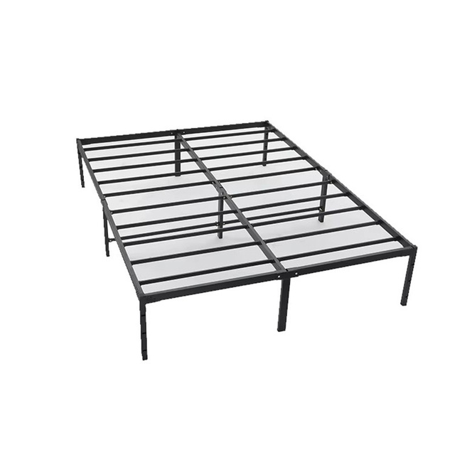 Metal Iron Bed Frame Black Minimalist Double Ribs Strong Load Beds Frame Base High Quality Bedroom Furniture Bed Frame Queen