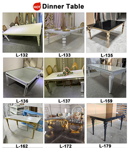 LEDA Fournitures de luxe pour événements et fêtes, table ronde en acier inoxydable doré avec plateau en verre trempé, grande table pour hôtels et mariages - Product Image 5