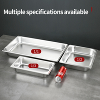 Standard 1/1 1/2 1/3 Größen Edelstahl Gastronorm-Behälter Buffet-Behälter Anti-Klebe-Gastronorm-Behälter mit Deckel