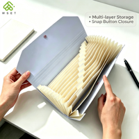 Mini classeur de poche extensible à 13 poches avec bouton-pression, organiseur de documents en PP pour ranger les factures, les reçus et les cartes