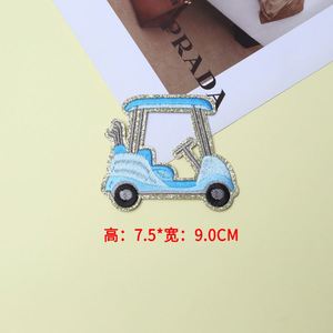 Nouveau design, patch brodé thermocollant en chenille avec bordure argentée, motif nœud exquis pour voiturette de golf, pour la décoration de vêtements et sacs - Product Image 6